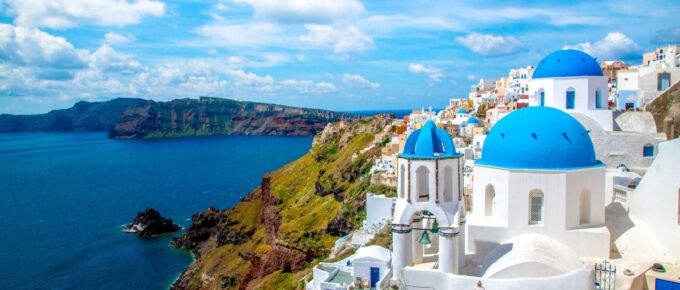 Greece Santorini Island during the day.