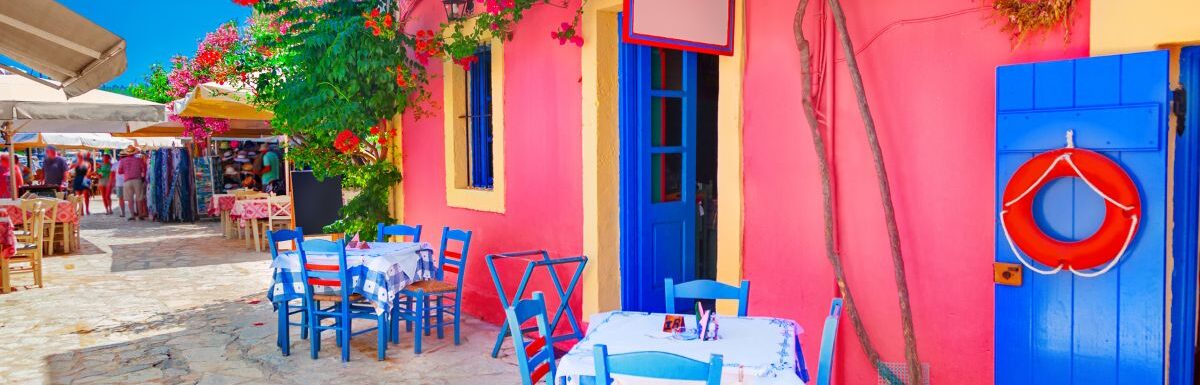 Street in Kefalonia island, Greece.