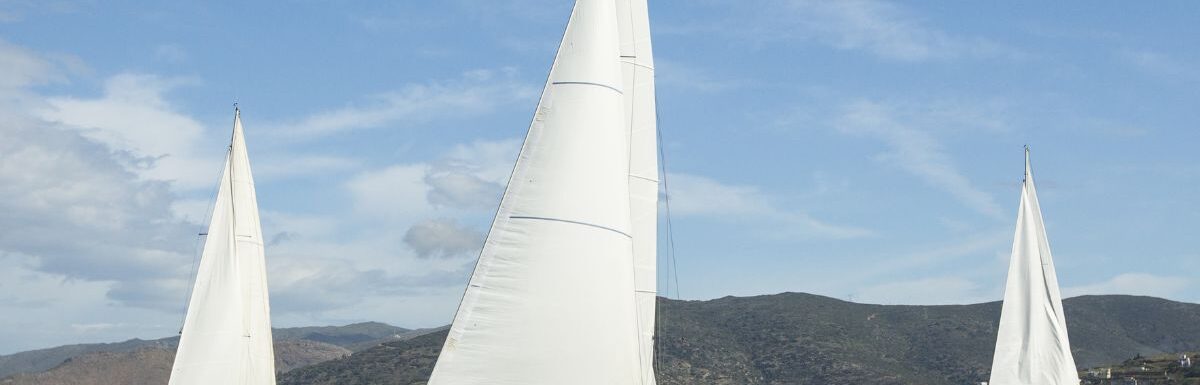 Sailboats in the Aegean Sea, in the Cyclades, and Argo-Saronic Gulf.