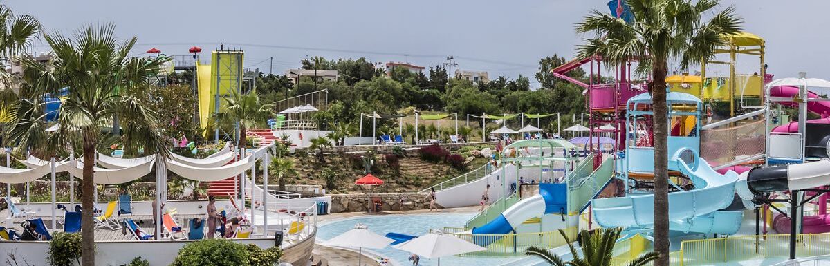 View of 5 Star all-inclusive Hotel Club Marine Palace with aqua park - Kingdom if Poseidon.