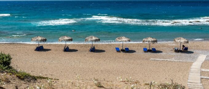 Limni beach in South Rhodes, Greece.
