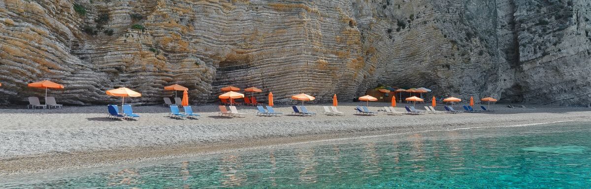 Paradise beach near Palaiokastritsa from the Ionian island Corfu, Greece.
