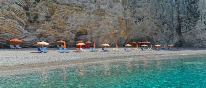 Paradise beach near Palaiokastritsa from the Ionian island Corfu, Greece.