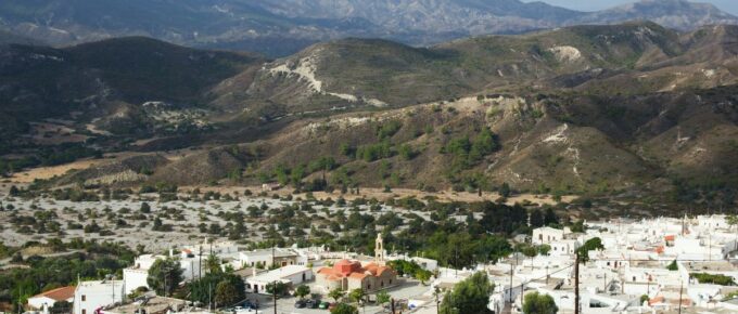 The village of Asklipio island of Rhodes, Greece.