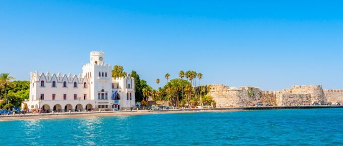 View from the old port of Kos town in Kos island in Greece.