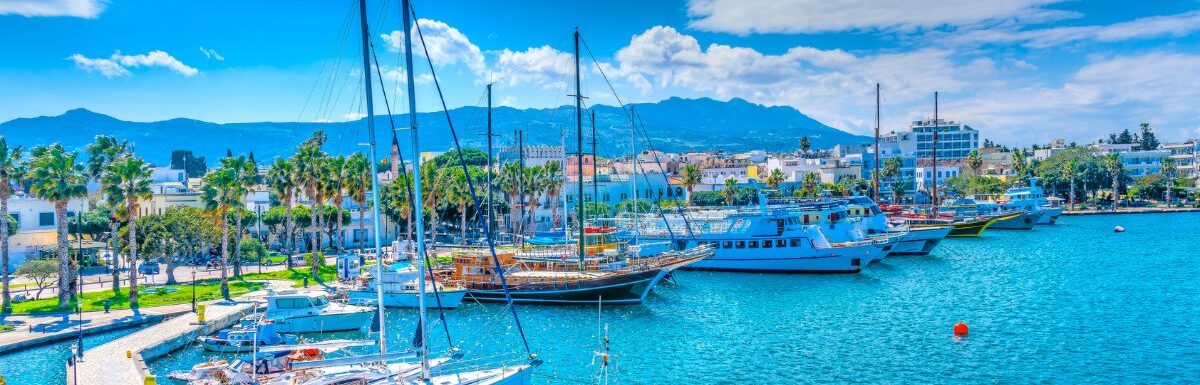 The main port of Kos island in Greece.