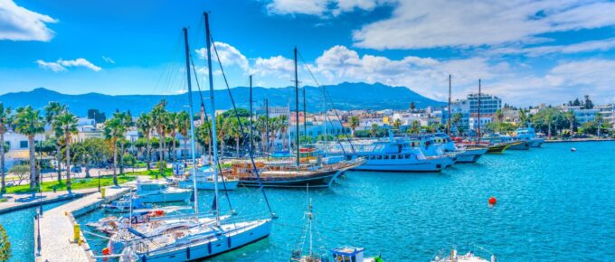 The main port of Kos island in Greece.