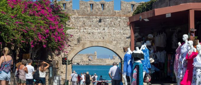 Old Town of the city of Rhodes, Greece.