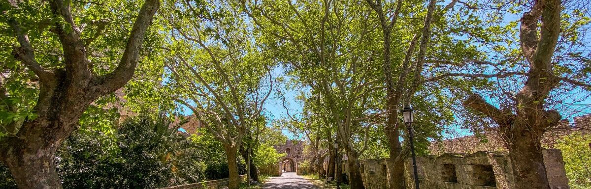 Entrance to the old town Rhodes Greece.